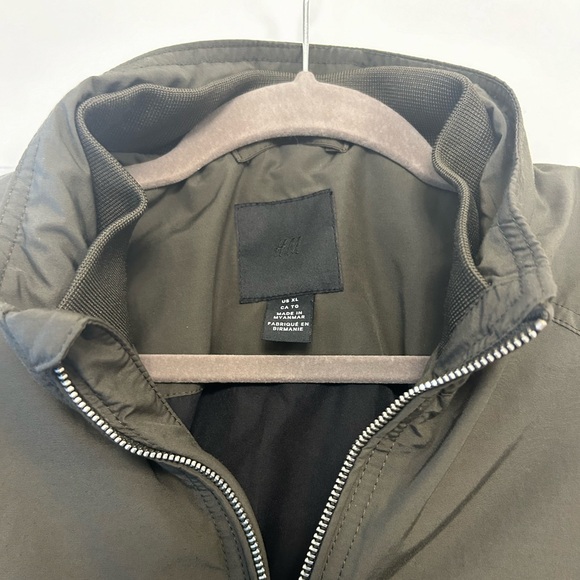 H&M Bomber Jacket in Dark Khaki / Green, Men’s XL - Picture 3 of 7